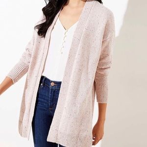LOFT Plus Pink Flecked Open Cardigan